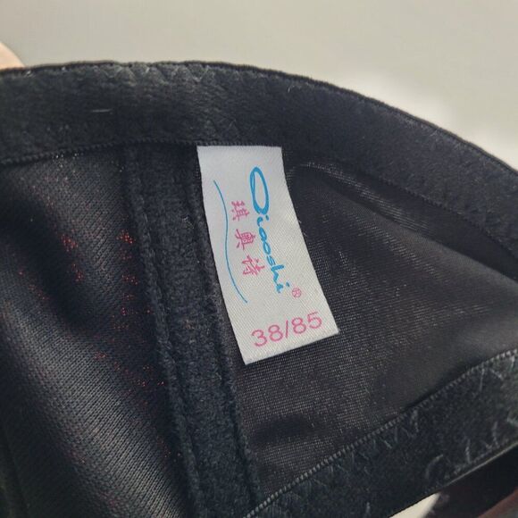 Neon orange plastic faux spike rave club kid alt baddie bra size 38 - Picture 5 of 6